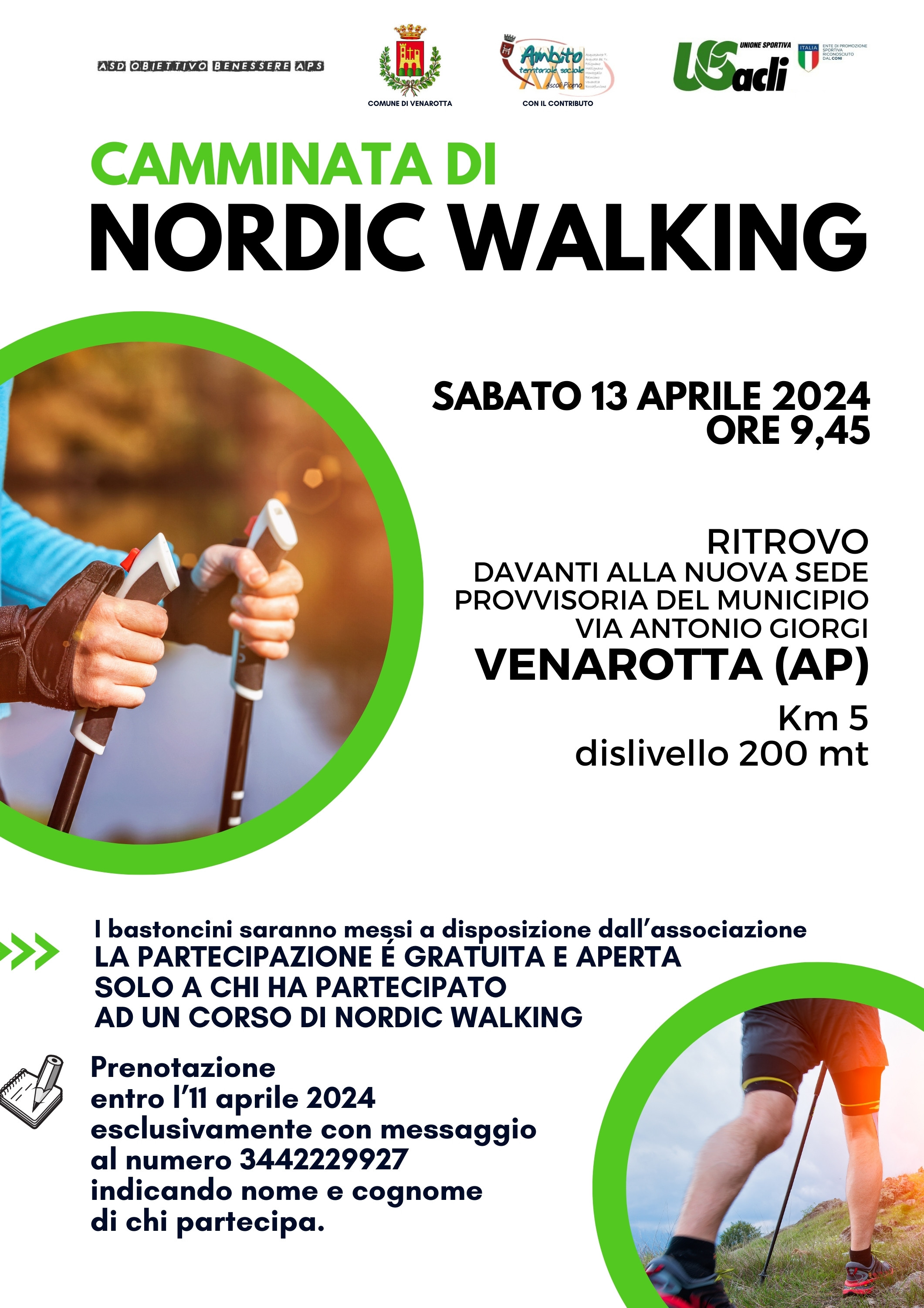 CAMMINATA di NORDIC WALKING 13.04.2024 VENAROTTA